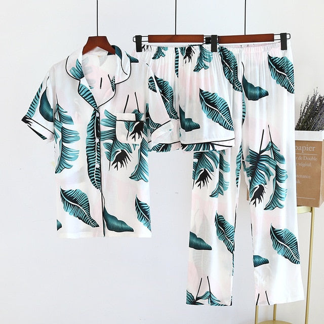 Tropical 3-Piece Pajama Set