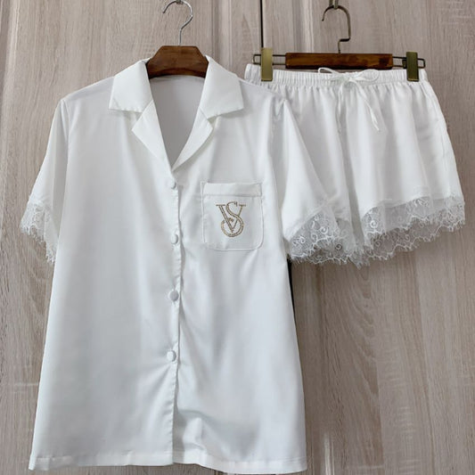 Satin Short Pajamas Set