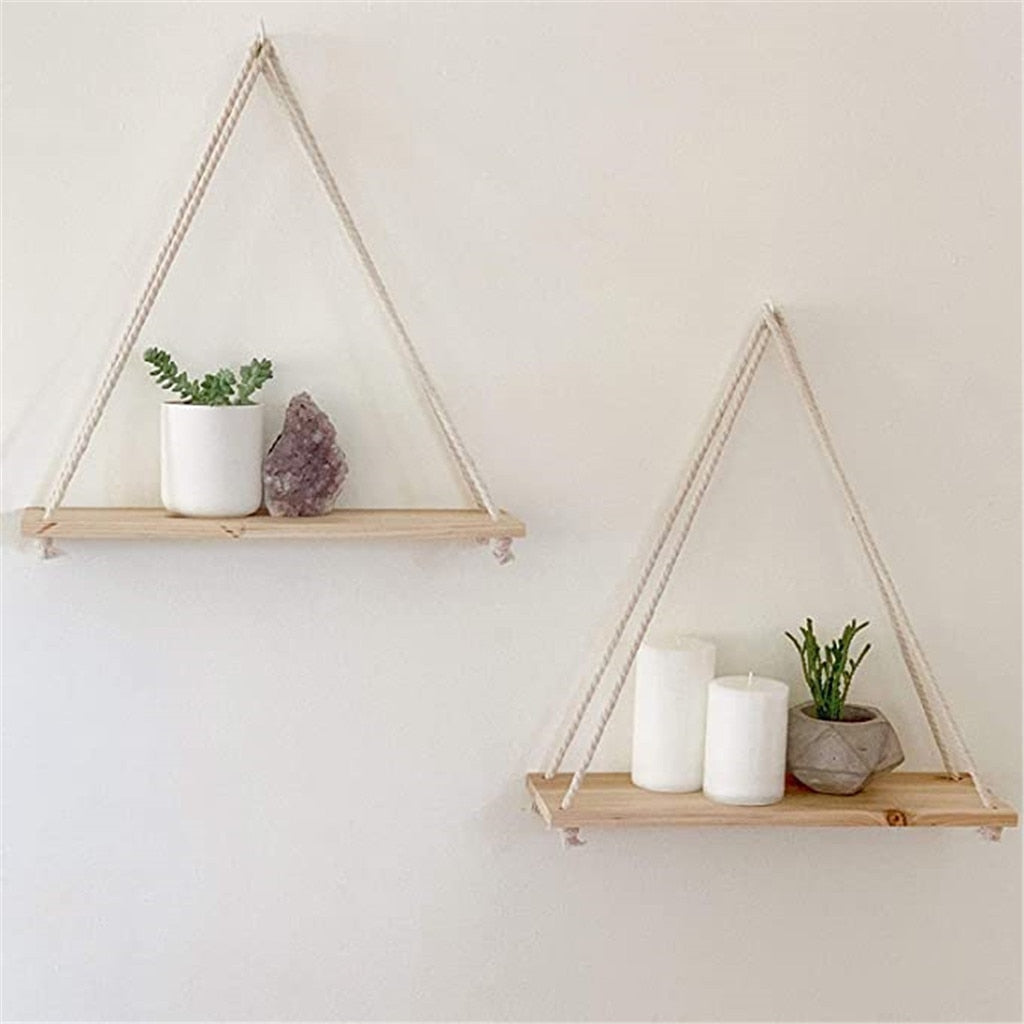 Wood Rope Floating Shelves